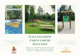 Mercoledì 6 dicembre alle ore 11 sarà inaugurato a Pian Pietro di Valmala il nuovo parco dedicato all’accessibilità